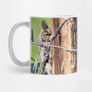 Peekaboo Great Horned Owl Mug